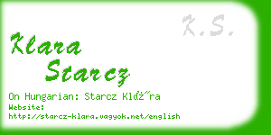 klara starcz business card
